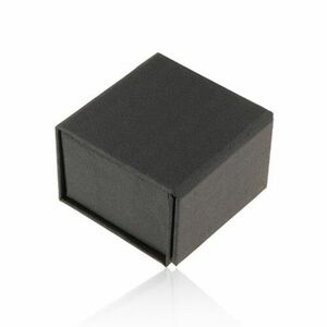 Cutiuță neagră de cadou pentru inel sau cercei, luciu sidefat, închidere cu magneți imagine