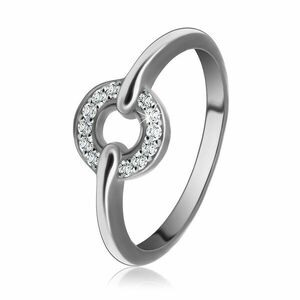 Inel din argint 925 – cerc cu zirconii strălucitoare, 2 mm - Marime inel: 49 imagine