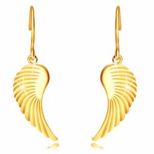 Cercei din aur de 14K - aripi mari de înger, suprafață lucioasă, tortițe afro imagine