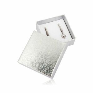 Cutie cadou pentru cercei sau inel - culoare argintie, ornamente imagine