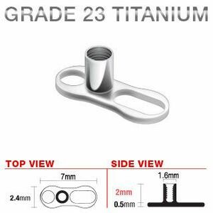 Implant subcutanat de titan microdermic, 2 găuri, 2 mm imagine