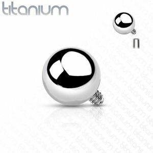 Piesă de schimb din titan pentru implant, bilă, culoare argintie, filet 1, 6 mm - Dimensiune bilă: 3 mm imagine