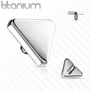 Cap de înlocuire pentru implant din titan, triunghi, culoare argintie, suprafață mată - Grosimea x dimensiunea capului: 1, 2 mm x 3 mm imagine