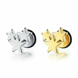 Dop fals pentru ureche, din oțel – stele articulate, diferite modele - Culoare: Argintiu imagine