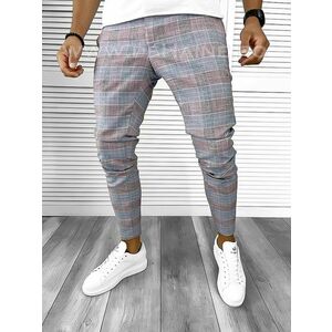 Pantaloni barbati casual regular fit in carouri B8496 E 9-1~ imagine