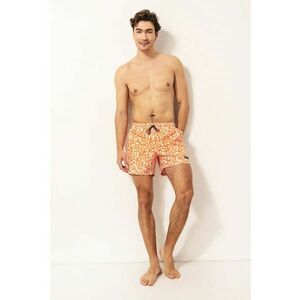 Pantaloni scurti de baie cu imprimeu tropical si talie ajustabila imagine
