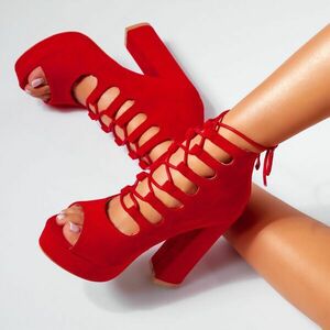Sandale Dama cu Toc Wanda2 Rosii #14801 imagine
