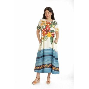 Rochie Dama Lunga cu Buzunare, Multicolor cu model Floral imagine