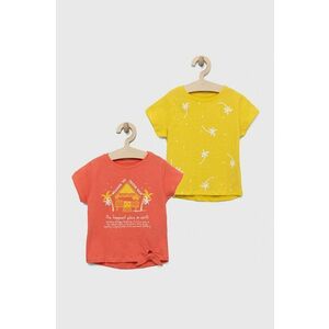 zippy tricou de bumbac pentru copii 2-pack culoarea portocaliu imagine