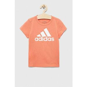 adidas tricou de bumbac pentru copii G BL culoarea portocaliu imagine