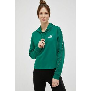 Puma bluză trening culoarea verde, cu glugă, cu imprimeu imagine