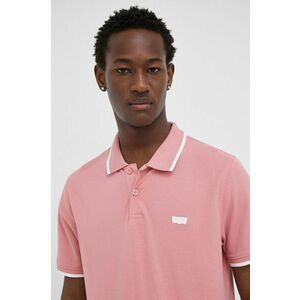 Levi's tricou polo barbati, culoarea roz, cu imprimeu imagine