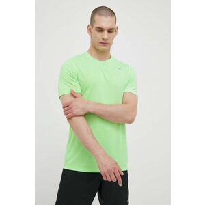 Mizuno tricou de alergare Impulse culoarea verde, neted imagine