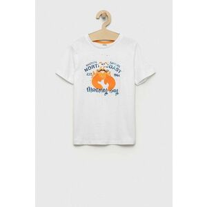Birba&Trybeyond tricou de bumbac pentru copii culoarea alb, cu imprimeu imagine