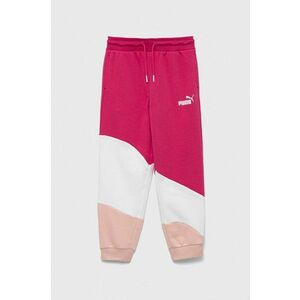 Puma pantaloni de trening pentru copii PUMA POWER Cat High Waist Pants TR G culoarea roz, modelator imagine