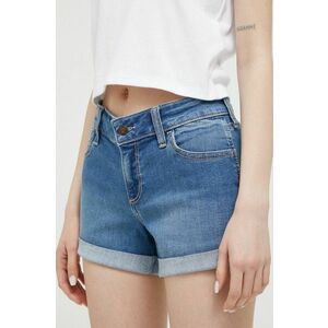 Hollister Co. pantaloni scurti jeans femei, neted, high waist imagine