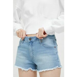 Volcom pantaloni scurti jeans femei, neted, medium waist imagine