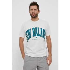 New Balance tricou din bumbac UT31551SAH culoarea gri, cu imprimeu imagine