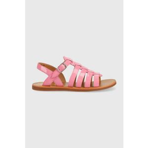 Pom D'api sandale din piele pentru copii culoarea roz imagine