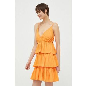 Artigli rochie culoarea portocaliu, mini, evazati imagine