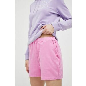 Roxy pantaloni scurti Essential Energy femei, culoarea roz, neted, high waist imagine