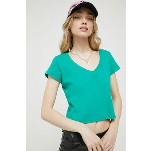 Hollister Co. tricou din bumbac culoarea verde imagine
