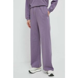 Champion pantaloni de trening din bumbac culoarea violet, neted imagine