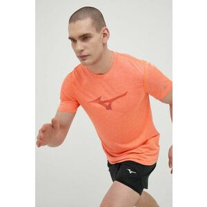 Mizuno tricou de alergare Core RB culoarea portocaliu, cu imprimeu imagine
