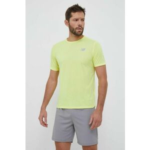 New Balance tricou de alergare Impact Run culoarea galben, neted imagine