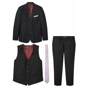 Costum (4piese): sacou, pantaloni, vestă, cravată imagine