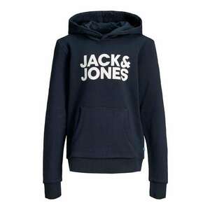 Jack & Jones Junior Bluză de molton bleumarin / alb imagine