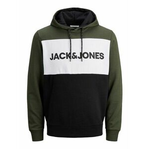 JACK & JONES Bluză de molton oliv / negru / alb imagine