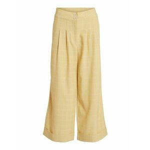 VILA Pantaloni cutați 'Emily' galben citron / alb imagine