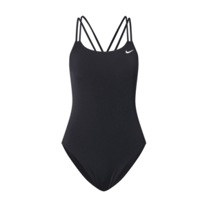 Nike Swim Costum de baie sport negru / alb imagine