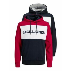 JACK & JONES Bluză de molton albastru noapte / roșu / alb imagine