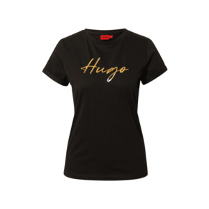 HUGO Tricou 'The Slim Tee 15' auriu / negru imagine