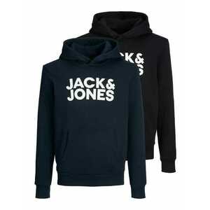 Jack & Jones Junior Bluză de molton bleumarin / negru / alb imagine