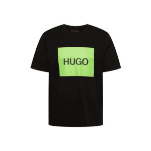 HUGO Tricou 'Dulive' verde neon / negru imagine