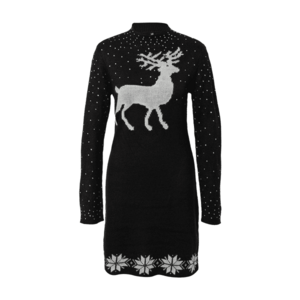 PIECES Rochie tricotat 'FIRA' negru / alb murdar imagine