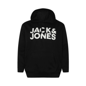Jack & Jones Plus Bluză de molton 'JJECORP' negru / alb imagine