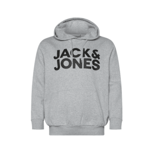 Jack & Jones Plus Bluză de molton 'JJECORP' gri deschis / negru imagine