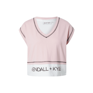KENDALL + KYLIE Tricou roz deschis / negru / alb imagine