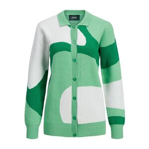 JJXX Geacă tricotată 'Emili' verde kiwi / verde pastel / alb imagine
