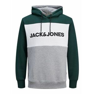 JACK & JONES Bluză de molton gri amestecat / verde pin / negru / alb imagine