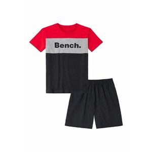 BENCH Pijamale gri amestecat / roșu neon / negru imagine