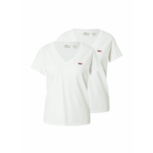 LEVI'S Tricou '2PACK VNECK TEE MULTI-COLOR' roșu / alb imagine