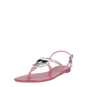 Karl Lagerfeld Flip-flops 'JELLY' roz / negru / alb imagine