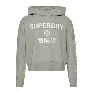 Superdry Bluză de molton gri amestecat / alb imagine