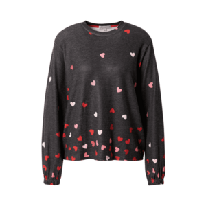 PJ Salvage Bluză de noapte 'Kiss me goodnight' gri grafit / roz deschis / roșu imagine