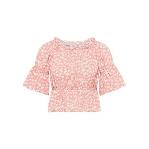 Bluza eleganta, roz-deschis, cu imprimeu floral imagine